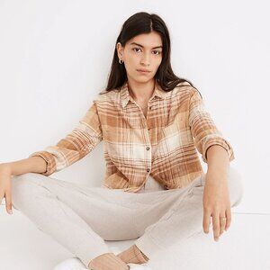 Madewell | Flannel Sunday Shirt | Brown | Size S